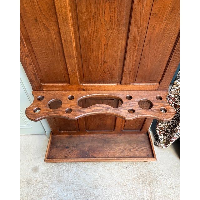 Tan Antique Oak Entrance Hall Wardrobe, 1890s For Sale - Image 8 of 10
