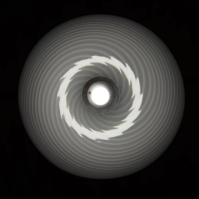 Mid-Century Modern Vintage Swirl Murano Glass Pendant Lamp, Italy, 1970s For Sale - Image 3 of 16