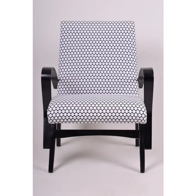 Mid-Century Black and White Armchair, 1950s For Sale - Image 4 of 8