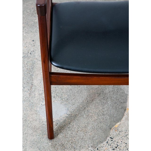 Brown 1960s Mid Century Danish Modern Armchair Chair Dining Teak Ladder Back Black Boltinge For Sale - Image 8 of 12