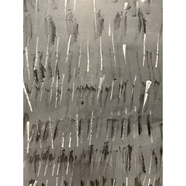 "Pitter Patter" Contemporary Abstract Black and White Painting by Sarah