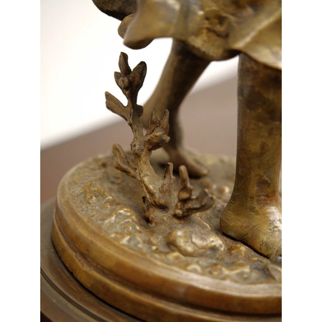 Gold Ernest Rancoulet, Statue of a Young girl, Late 19th Century, Bronze For Sale - Image 8 of 13