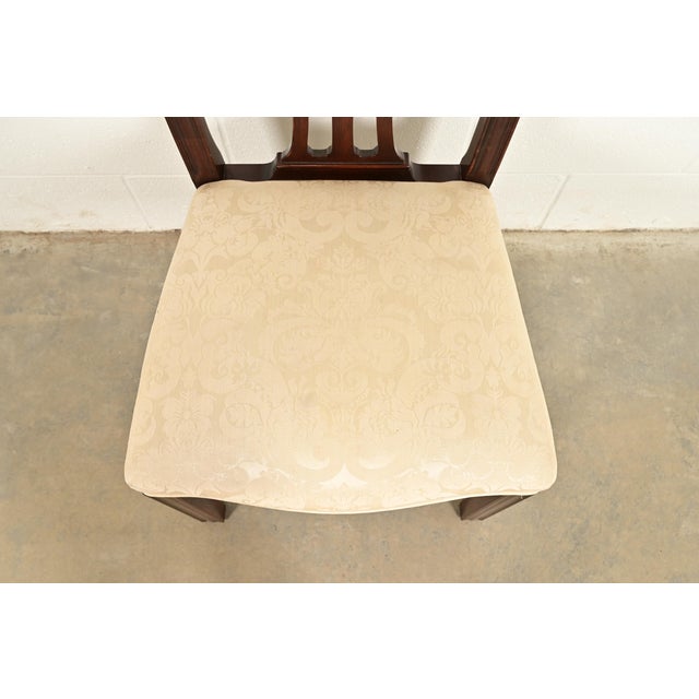 Wood Kindel Furniture Georgian Carved Mahogany Side Chairs or Dining Chairs, Pair For Sale - Image 7 of 13