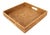 Artifacts Rattan Square Serving Tray with Cutout Handles in Honey Brown - 16" For Sale