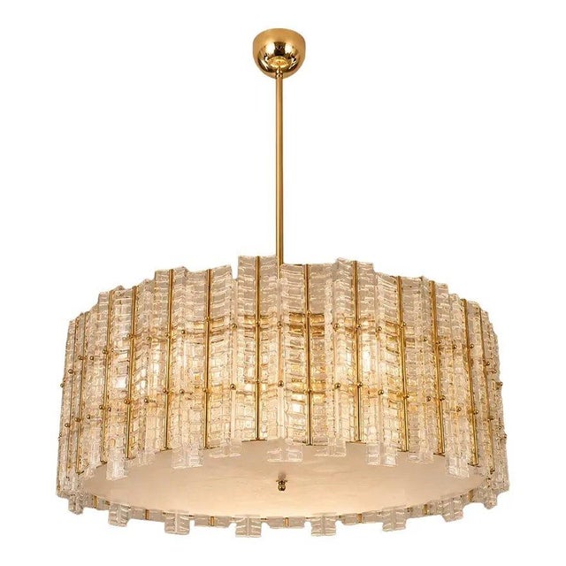 Italian Gold Round Chandelier with Tropical Murano Glass by Simoeng for Simoeng For Sale - Image 6 of 6