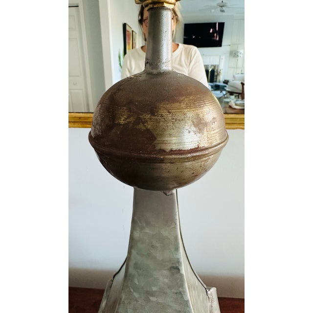 Monumental Architectural Style French Zinc Table Lamp For Sale In Savannah - Image 6 of 10