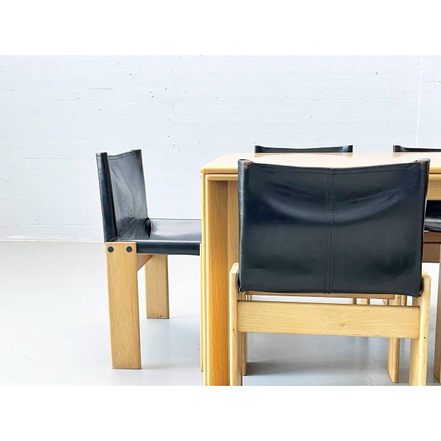 Monk Chairs and Table by Afra and Tobia Scarpa for Molteni, 1973, Set of 6 For Sale - Image 9 of 18