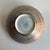 Vintage 1960s mid-century modern Stangle art pottery decorative bowl 22k Gold and robin egg blue.