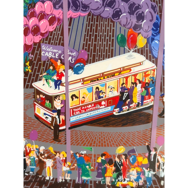 Limited Edition Serigraph titled "Return of the Cable Cars" by American Artist Melanie Taylor Kent, originally created in...