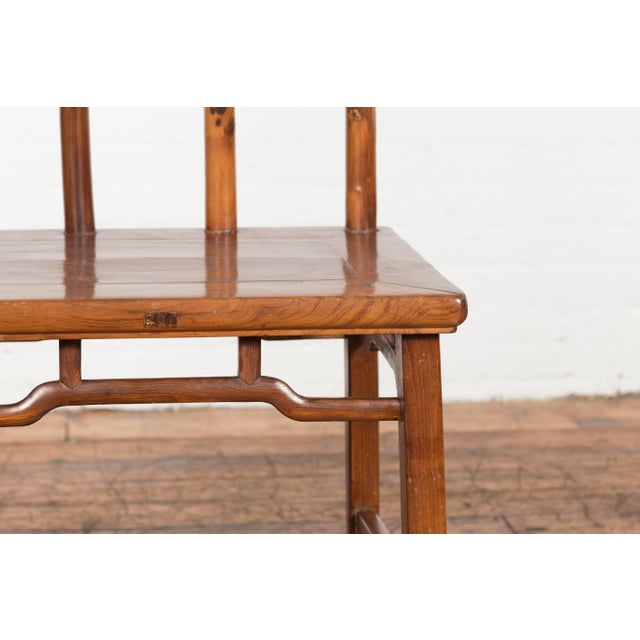 Wood Antique Wooden Chair with Slightly Arched Back For Sale - Image 7 of 12