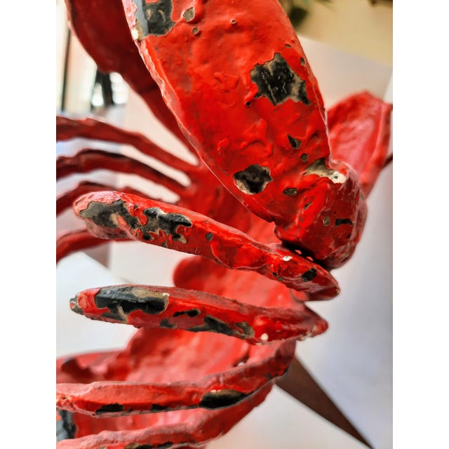 Vintage Cast Iron Red Lobster Wine Holder – a truly fantastic nautical piece that brings a touch of coastal charm to any...