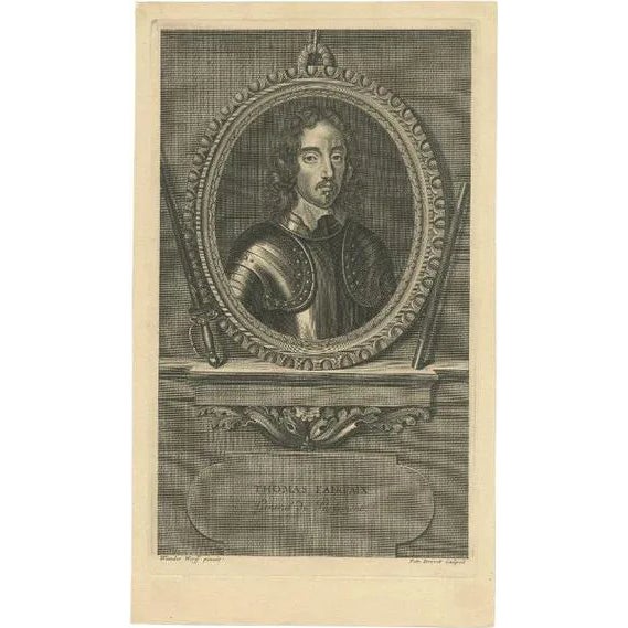 P. Drevet after A. van der Werff, Portrait of Thomas Fairfax, 1697, Paper For Sale