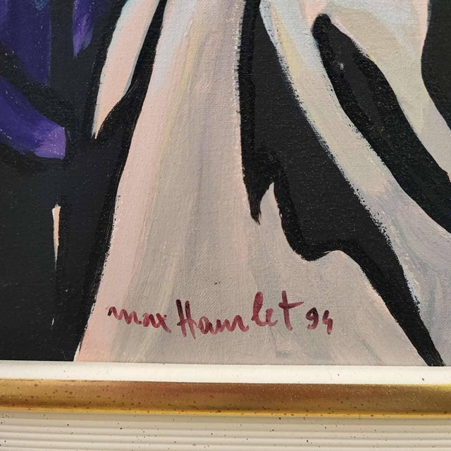 Max Hamlet, Man Meditating, 1994, Acrylic on Canvas, Framed For Sale - Image 6 of 15