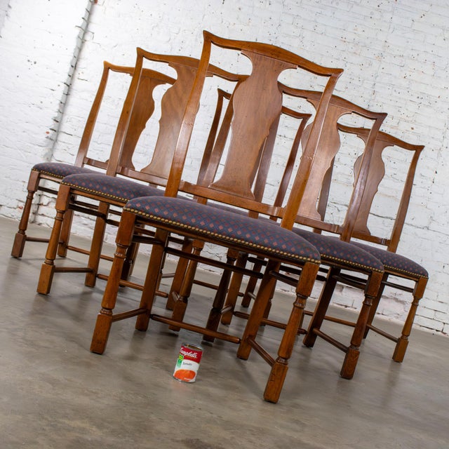 Late 20th Century Georgian Style Baker Dining Chairs W/Solid Splat & Turned Front Legs Set of 6 For Sale - Image 18 of 18