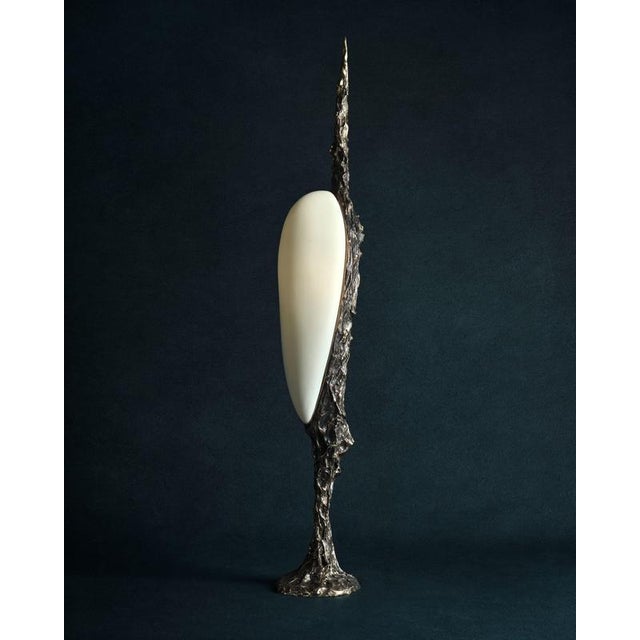 Contemporary Lv-426 Table Lamp in Patinated Cast Bronze by William Guillon For Sale - Image 3 of 7