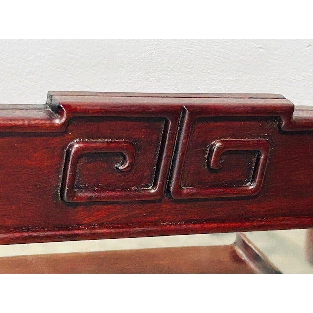 Vintage Chinese Solid Rosewood Oriental Wall Curio For Sale - Image 12 of 16