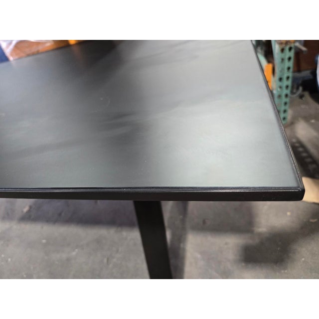 Decca Gait 72x36-in Table-Desk With Black Painted Glass Top For Sale In New York - Image 6 of 8