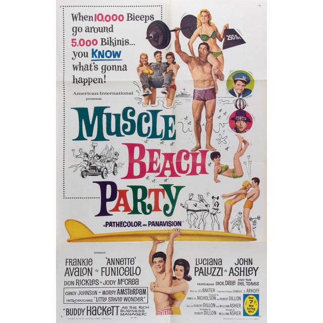 Muscle Beach Party Poster, USA, 1964 For Sale - Image 3 of 7
