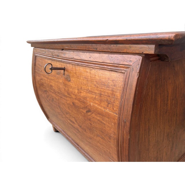 Antique Walnut and Oak Bombé Front Chest For Sale - Image 6 of 13