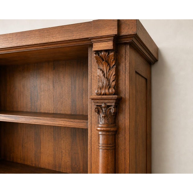 Napoleon III 2-Body Bookcase in Oak and Walnut, in Good conditions. Designed before 1890