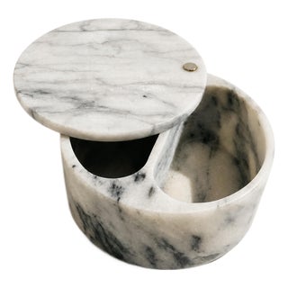 Vintage Circular Marble Box For Sale