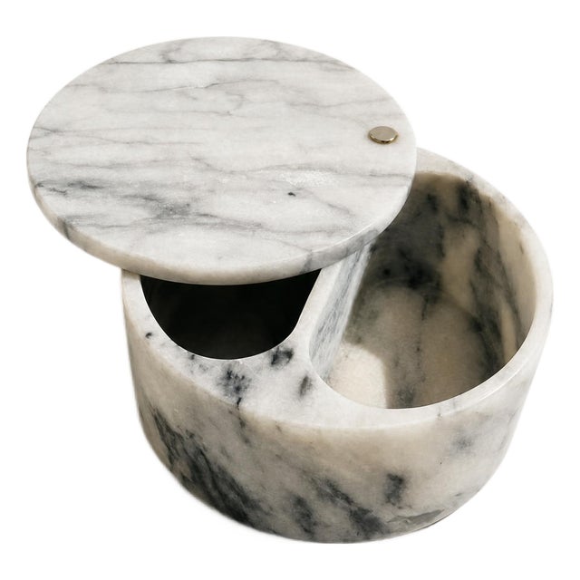 Vintage Circular Marble Box For Sale