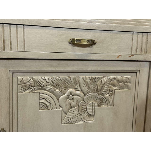Art Deco Sideboard in Walnut, Oak and Marble Top For Sale - Image 4 of 18
