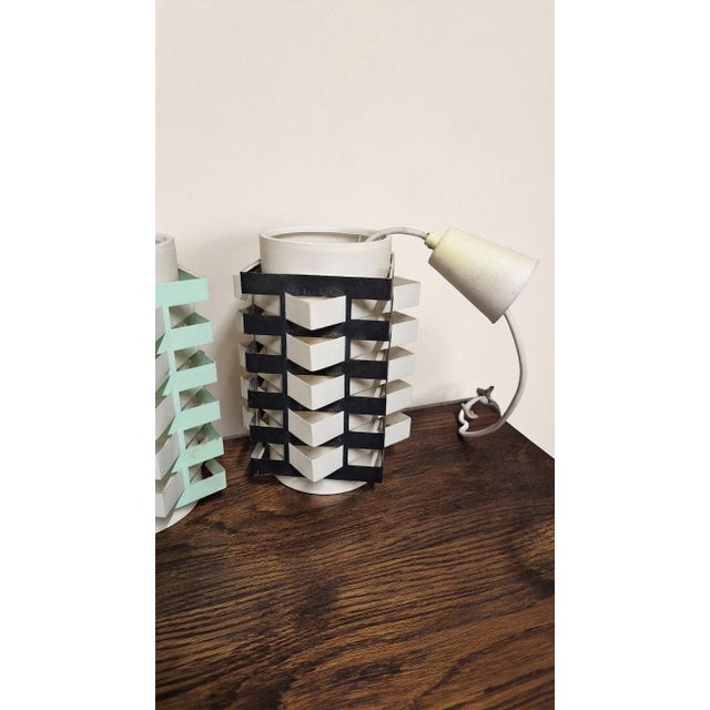 Black Vintage Table Lamps in Metal, 1970s, Set of 2 For Sale - Image 8 of 13