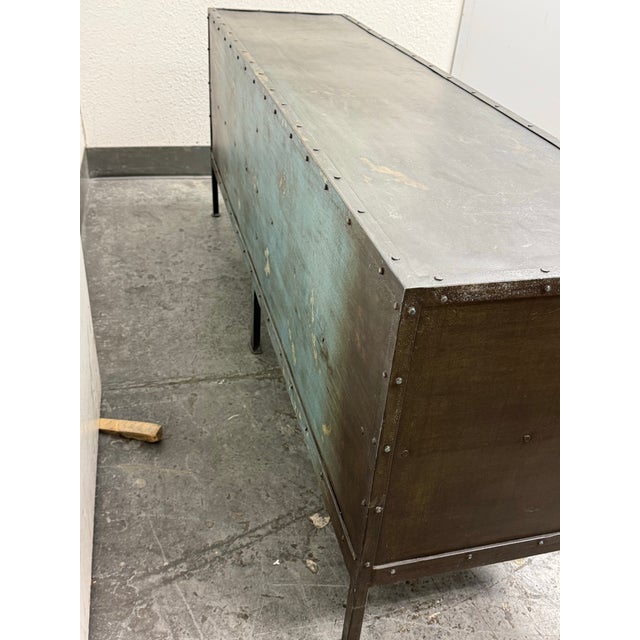 Restoration Hardware Industrial Tool Chest Sideboard For Sale - Image 11 of 12
