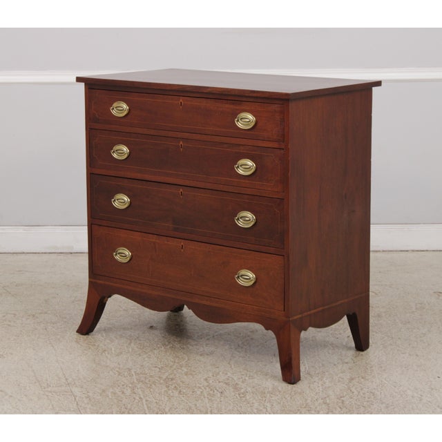 Traditional Bench Made Hand Crafted Federal Inlaid Mahogany Chest For Sale - Image 3 of 14
