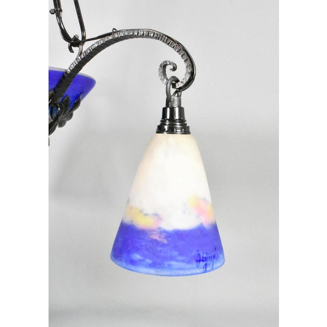 French Art Deco Ceiling Light by Degué, 1930s For Sale - Image 12 of 16