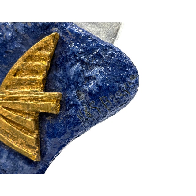 Enameled ceramic sculpture on a black granite base. After the original 1963 gouache. Incised artist’s signature and...