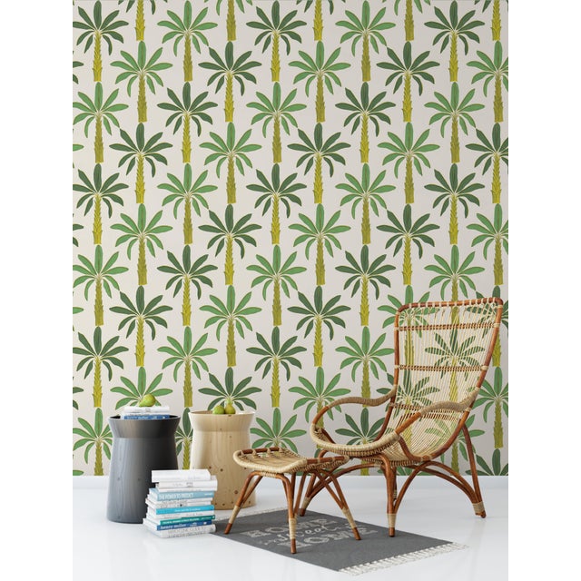 Tropical Wallpaper In Porcelain Earth White Sample Chairish