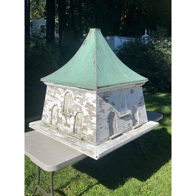 Monumental Wooden Dovecoat Cupola in White with Patina'd Copper Roof. Amazing antique piece that came off of a grand...