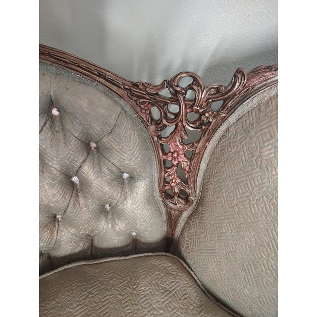 Antique Hand Carved Victorian Sofa and Chair For Sale In Baton Rouge - Image 6 of 17