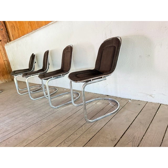 Mid-Century Modern Vintage Dining Room Chairs attributed to Gastone Rinaldi, Italy, 1970s, Set of 4 For Sale - Image 3 of 18