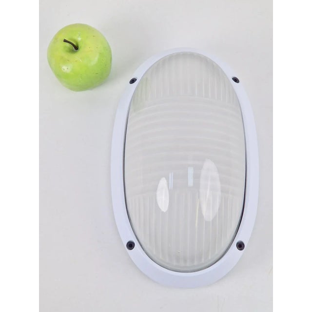 1980s Vintage Oval Outdoor Wall Lamp by Simes Vedo, 1980s, Set of 4 For Sale - Image 5 of 15