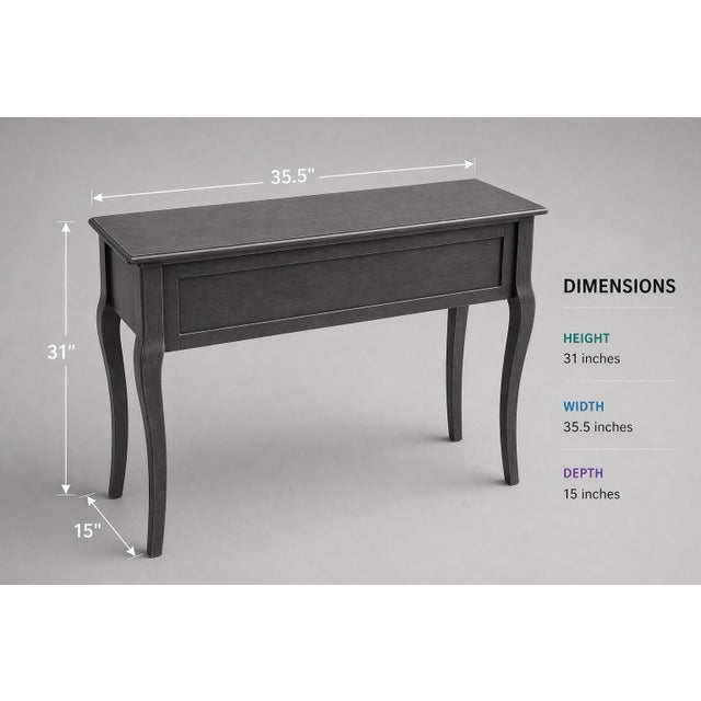 Late 20th Century French Provincial Style Matte Black Bedside Table / Writing Desk With Bronze Hardware — 35.5” For Sale - Image 10 of 10