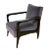 Art Deco Style Black Ebony Finish and Grey Cotton Velvet Atena Armchair by Casa Botelho For Sale