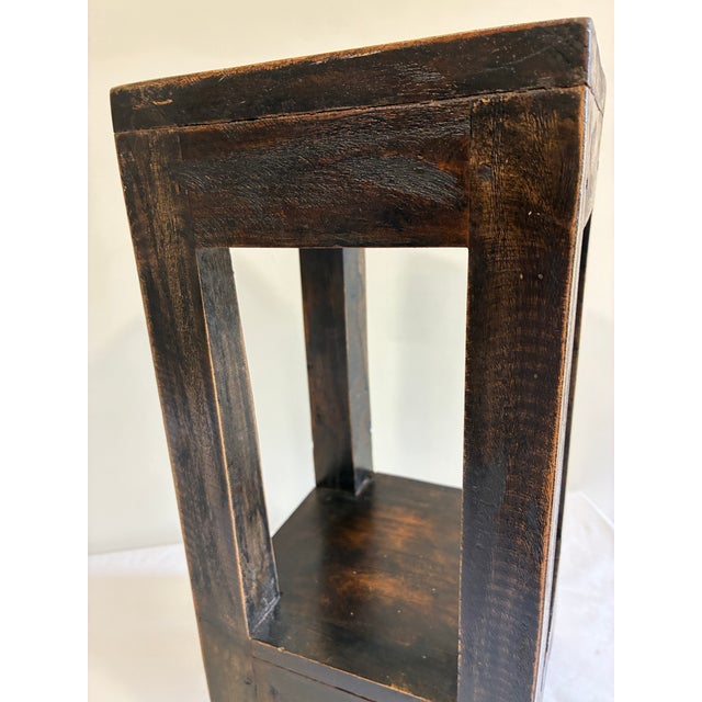 Late 20th Century Rustic Solid Pine Two-Tier Stand For Sale - Image 5 of 7