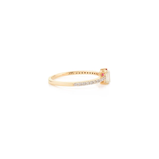 Not Yet Made - Made To Order Heart Cut Ruby Diamond Toi Et Moi Ring for Valentine in 14k Gold Size 6 For Sale - Image 5 of 12