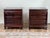 Brown 1980s Vintage Pair Solid Rosewood Chinese Tambour Four Drawer End Tables For Sale - Image 8 of 10
