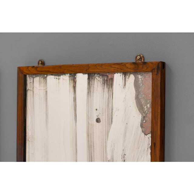 Vintage Oak Framed Mirrors, 1950 For Sale - Image 6 of 7