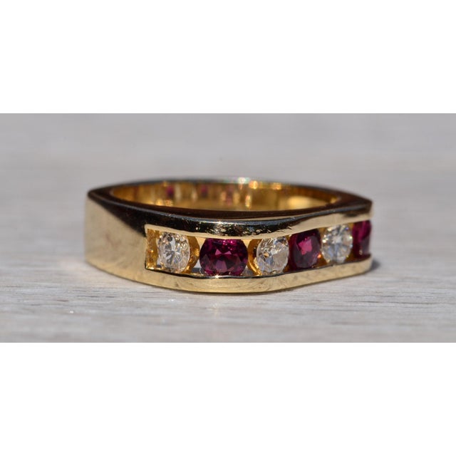 The Altadena: Modern Ruby and Diamond Band For Sale In Philadelphia - Image 6 of 9