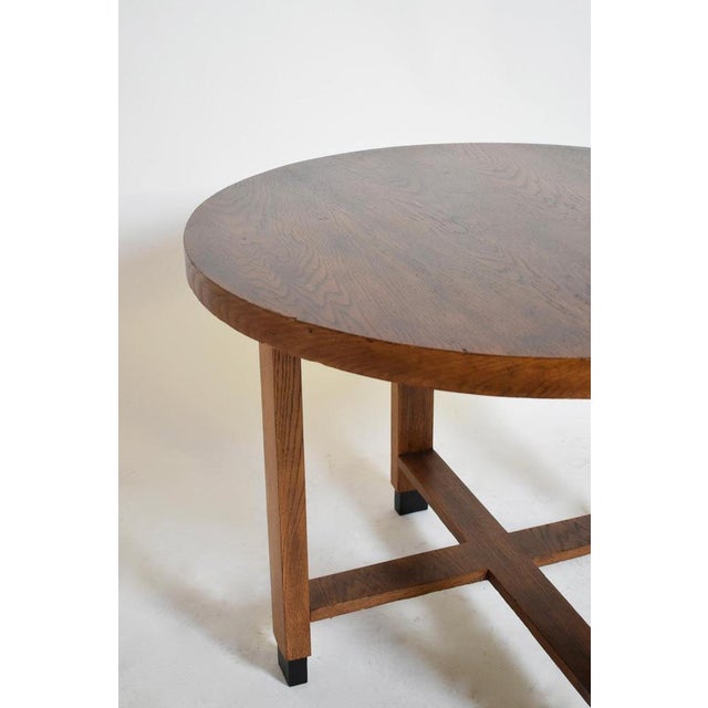 Armsterdam School Round Pedestal Table, 1930s For Sale - Image 4 of 5