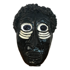 Mid Century Pottery African Mask in the Style of Wiener Werkstatte