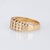 Vintage Diamond Ring Sz 4.75 Ribbed Wide Band 14k Yellow Gold Fine Jewelry For Sale - Image 4 of 6