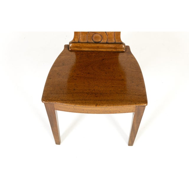 19th Century Regency Mahogany Hall Chairs, Set of 2 For Sale - Image 5 of 7