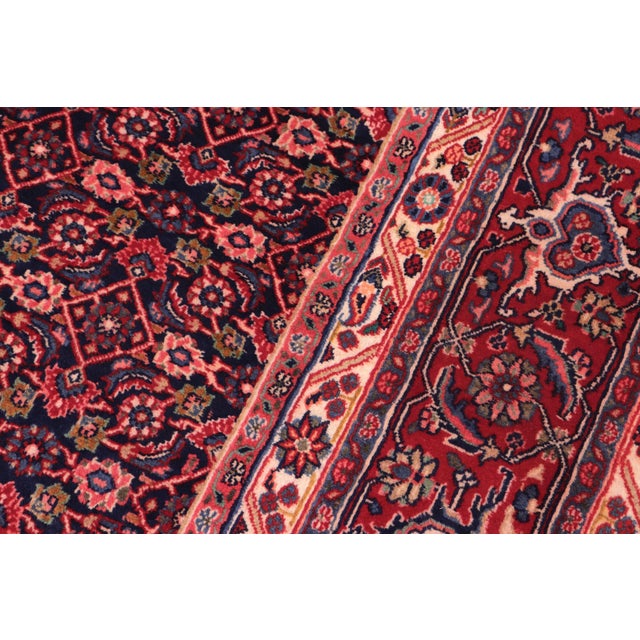 Boho Chic Persian Tabriz Blue/Red Wool Rug - 6'11'' X 10'1'' For Sale In New York - Image 6 of 10