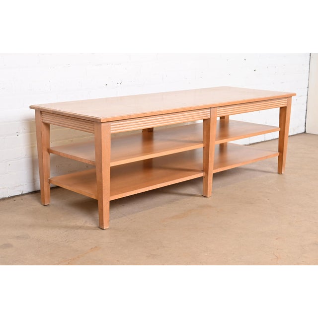 Late 20th Century Ethan Allen Swedish Home Three-Tier Maple Coffee Table For Sale - Image 5 of 11
